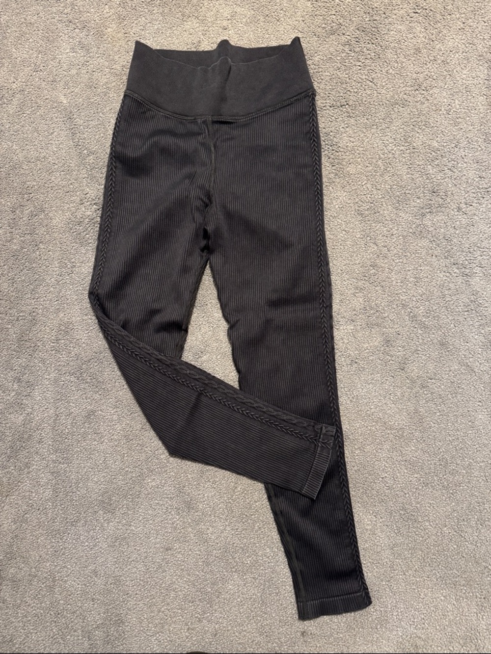 Aerie Women's Black Ribbed High-Waist Leggings